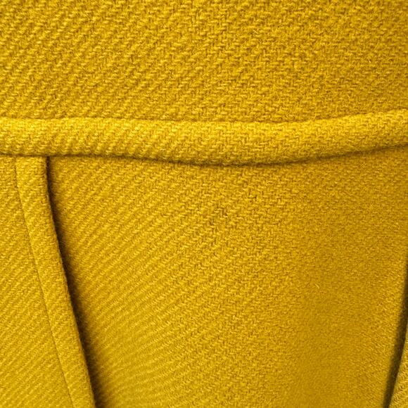Vintage Yellow Wool Coat 1960s Mod Waist Tab Lined Swing S Mid Century 34” Bust - Picture 15 of 16